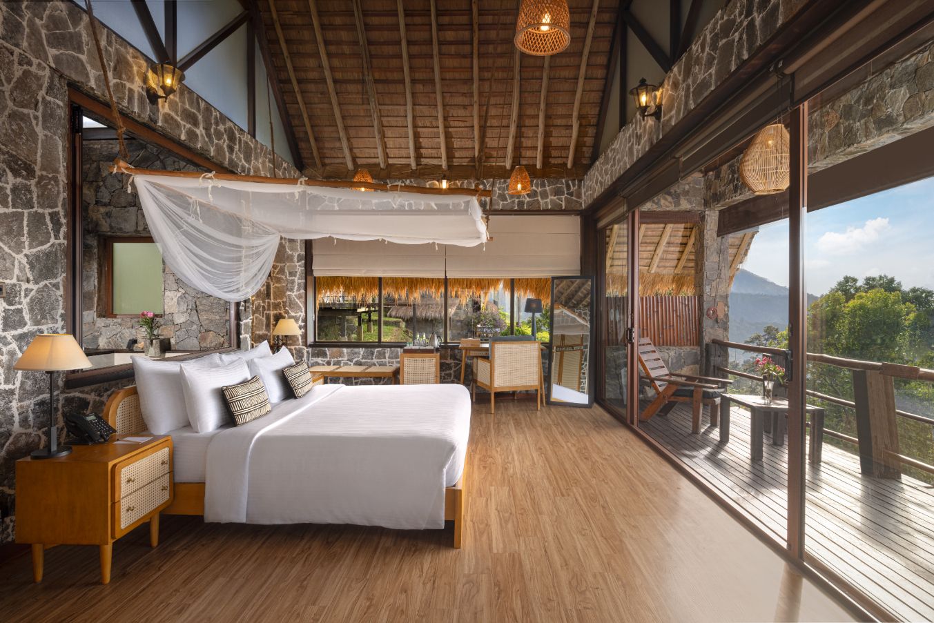 Bedroom with a Private Balcony at 98 Acres Resort and Spa