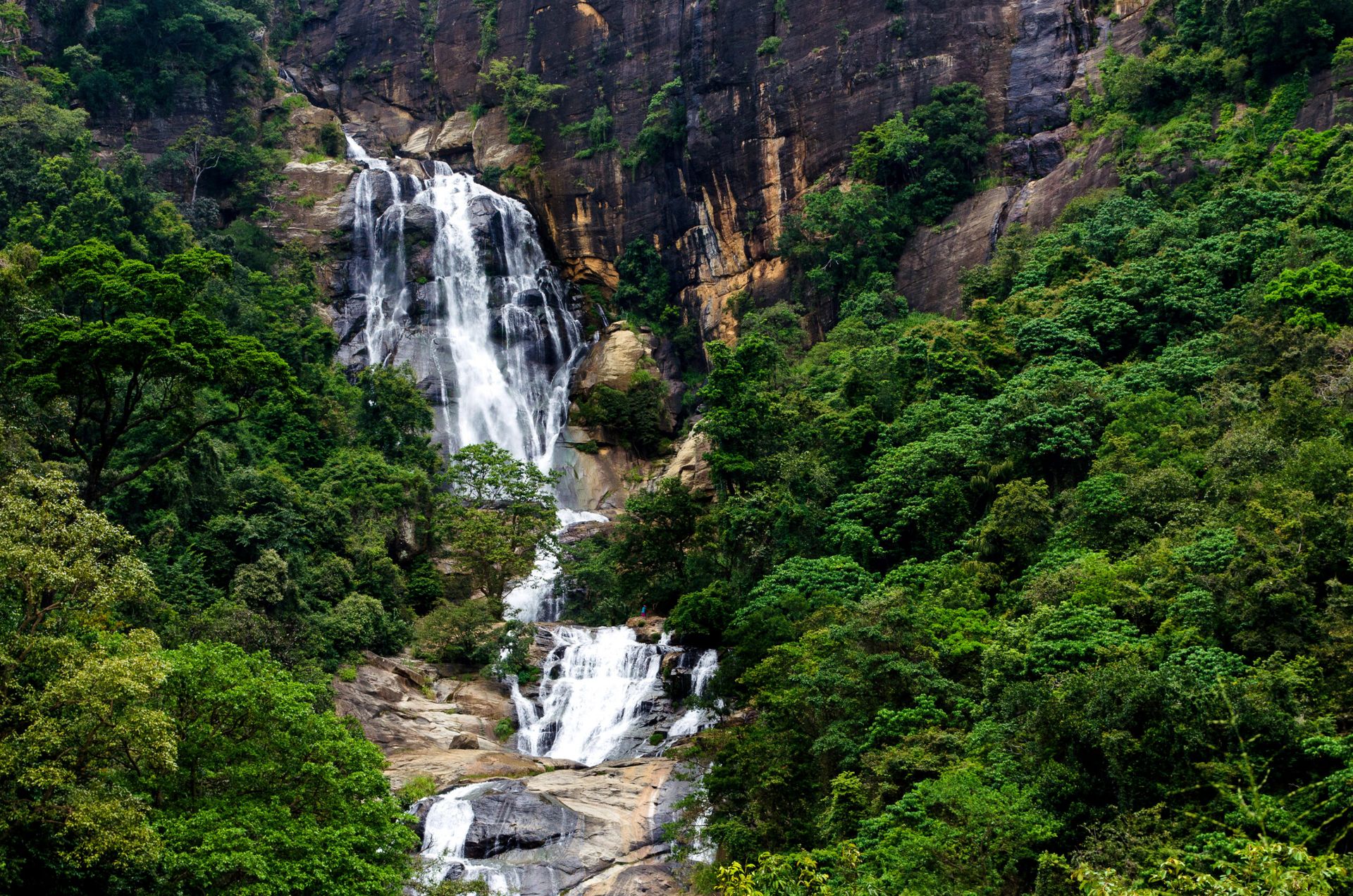 View of a Waterfall Surrounded by Trees