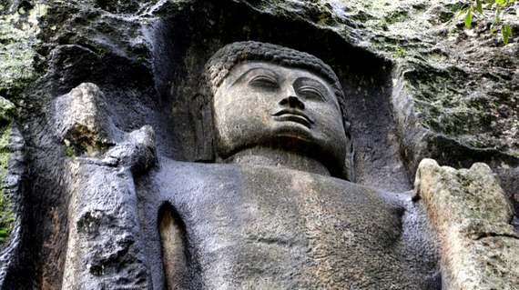 Budda Image Etched Into Rock