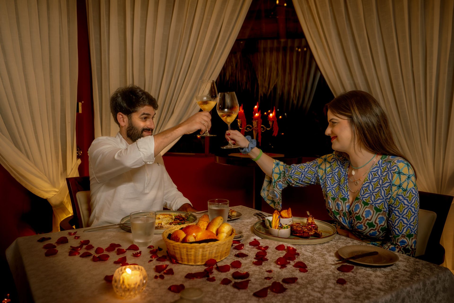 Couple Having a Meal at 98 Acres Resort and Spa